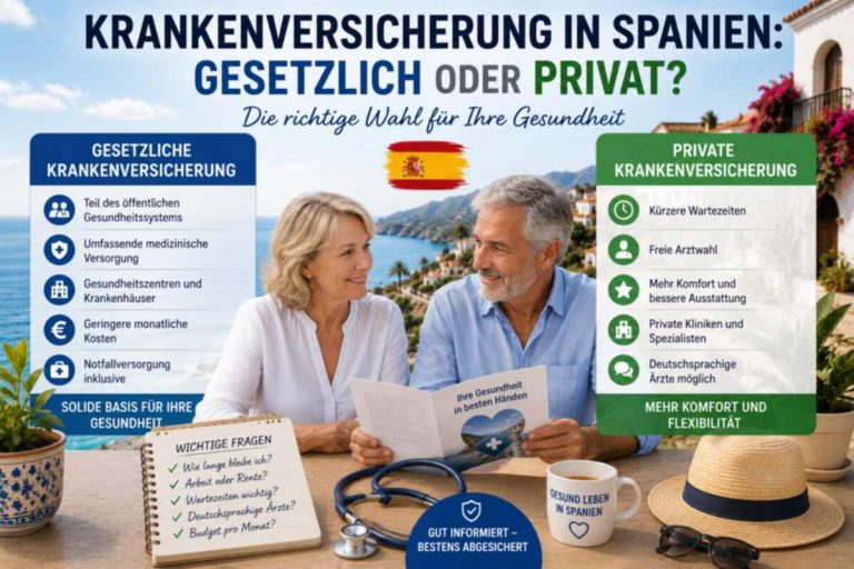 Krankenversicherung in Spanien: Gesetzlich oder privat?