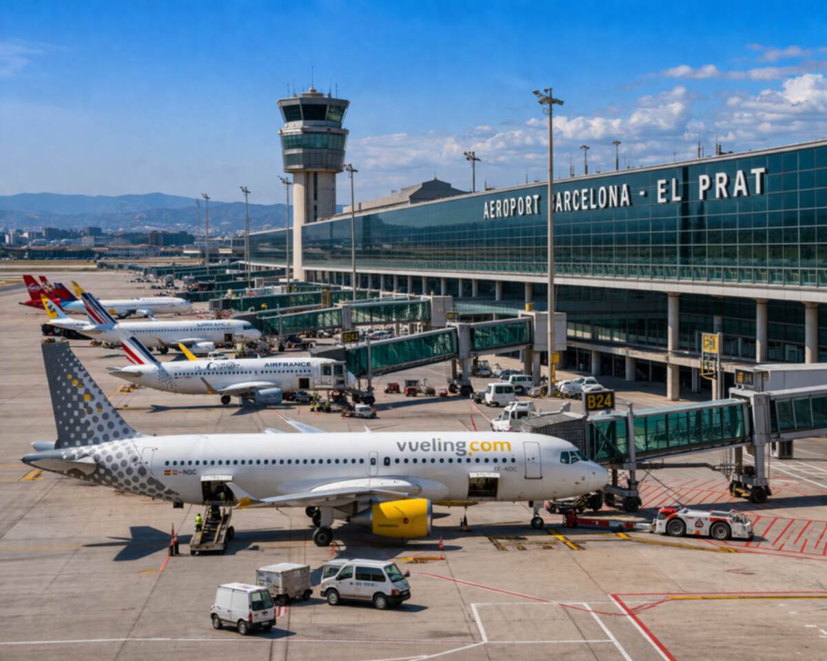 VTC-Fahrer vertreiben illegale Konkurrenten am Flughafen El Prat in Barcelona (El Prat)